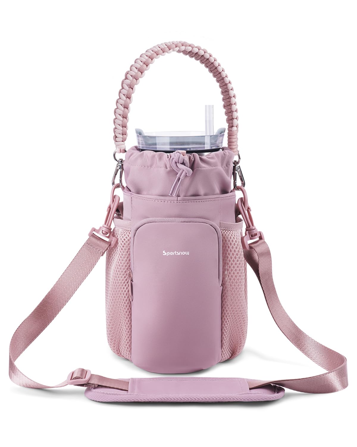 sportsnew Large Water Bottle Bag for 32/42/64oz Water Bottle,Water Bottle Holder Carrier with Strap for 30/40oz Tumbler