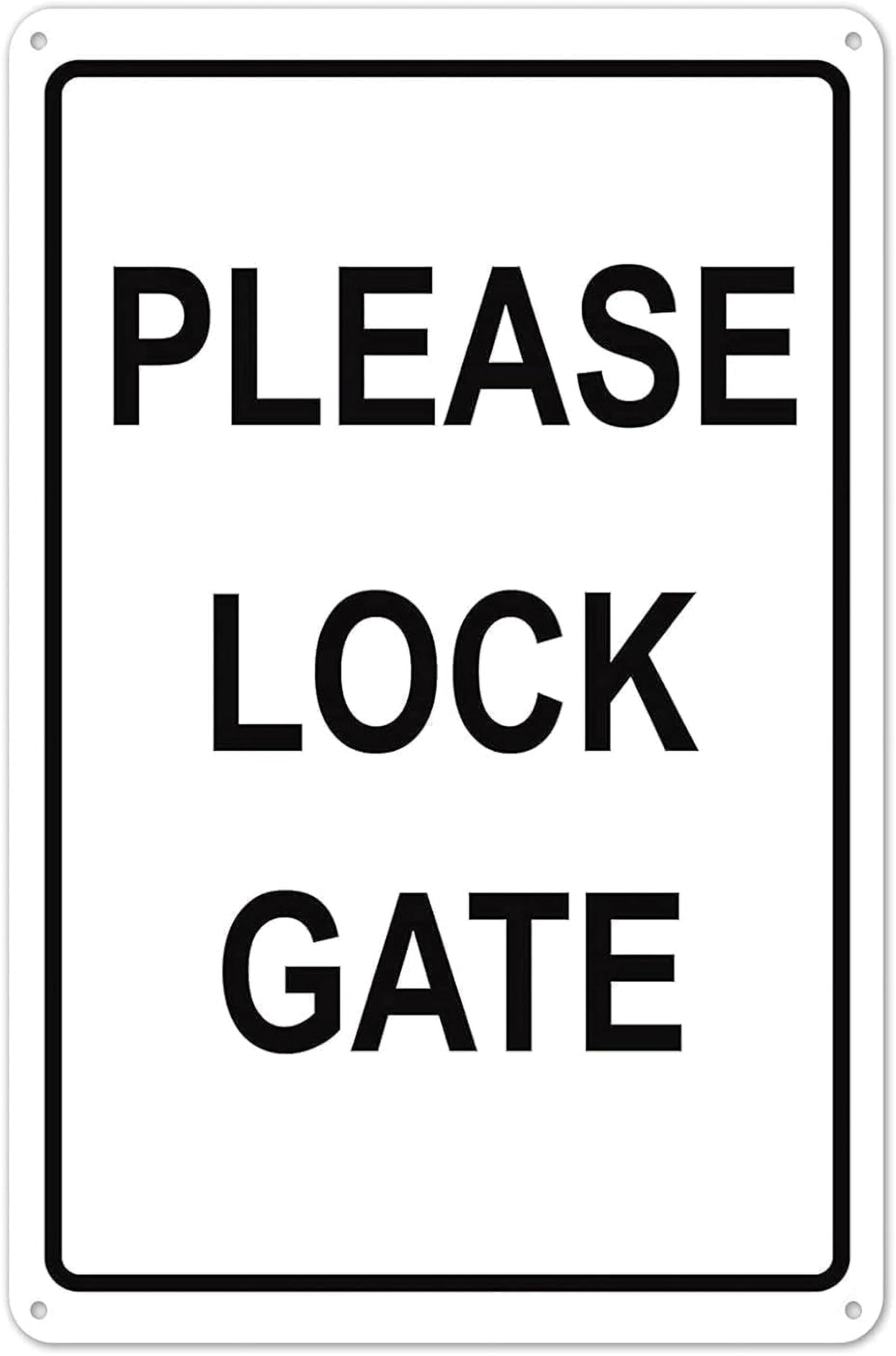 Lobes Colour-55 Metal Sign Please Lock Gate Sign Property Safety Alert Signs Warning Sign Caution Aluminum Tin Sign Traffic Road Street Sign For Home Cafe Bar 8X6 Inches