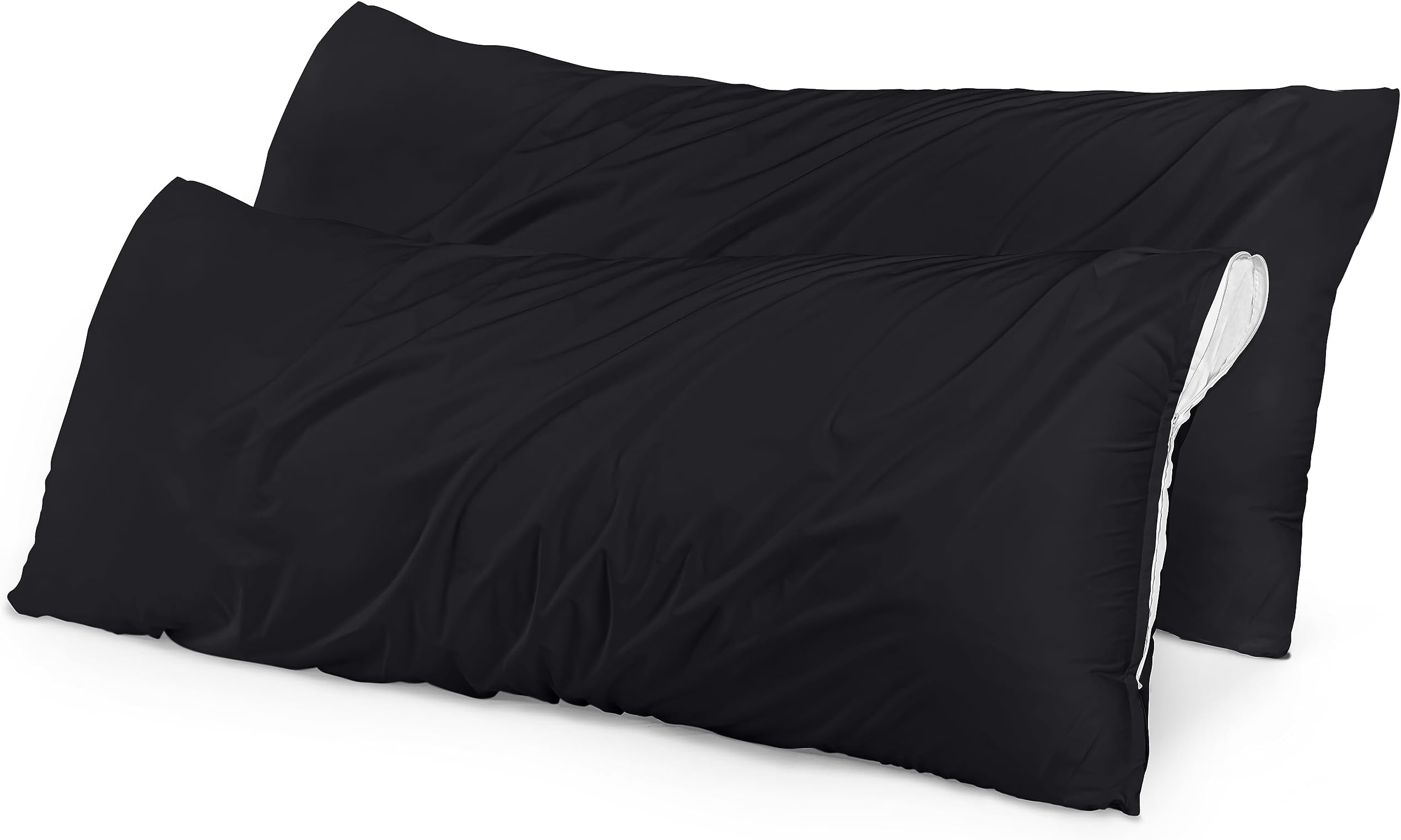 Utopia Bedding Waterproof Pillow Protectors Zippered Body Size (2 Pack, Black), Zippered Pillowcases, Bed Bug Proof Pillow Encasement Covers 20 x 54 Inches