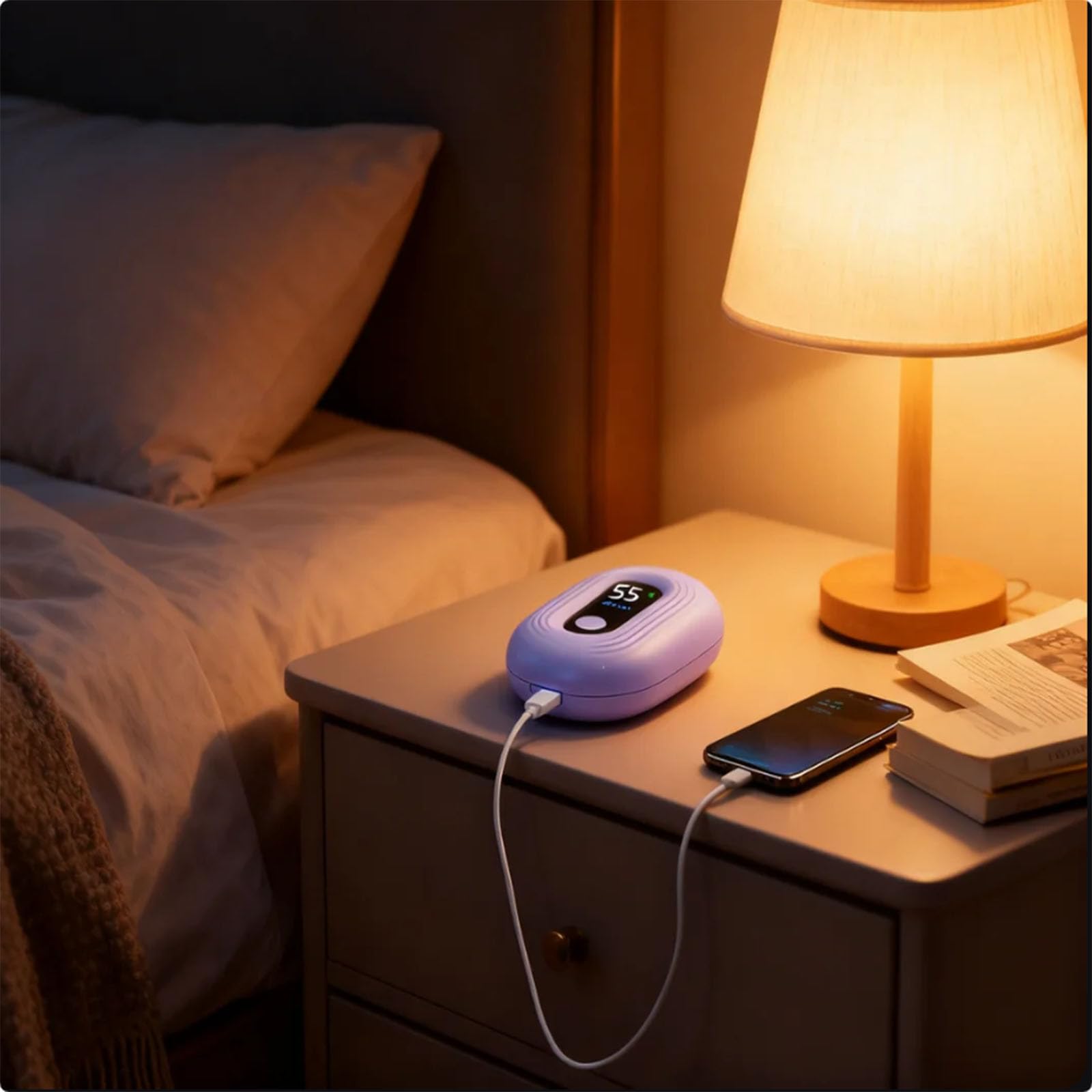 Scaldamani Elettrici Power Bank 2 in 1, Riutilizzabili, 3 modalità di Riscaldamento, Elettrici Portatili da Tasca, Regalo Invernale per Donne, Uomini, FamigliePurple,One Size