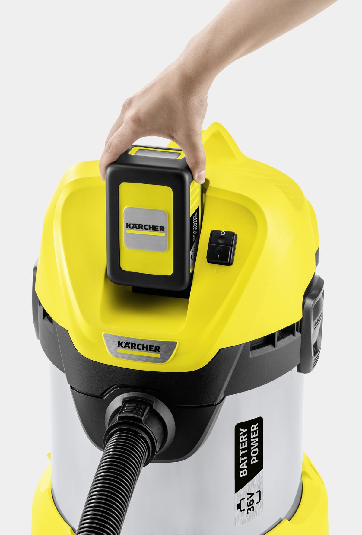 KÄRCHER 36 V Aspirateur Multifonction sans Fil WD 3 Battery Premium, Eau et Poussière, Filtre Cartouche, Flexible: 2 m,Taille Cuve: 17 l, Puissance: 300 W, Nécessite Batterie 36 V Non Incluse