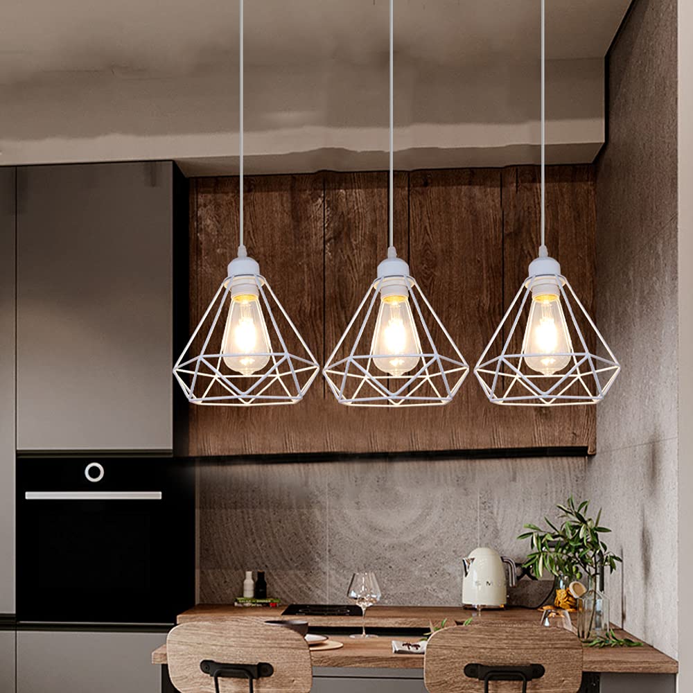 IDEGU Kronleuchter Im Käfig-Design – 25 Cm, Schwarz/weiß, E27, 100 Cm Kabel, Für Wohnzimmer & Esszimmer