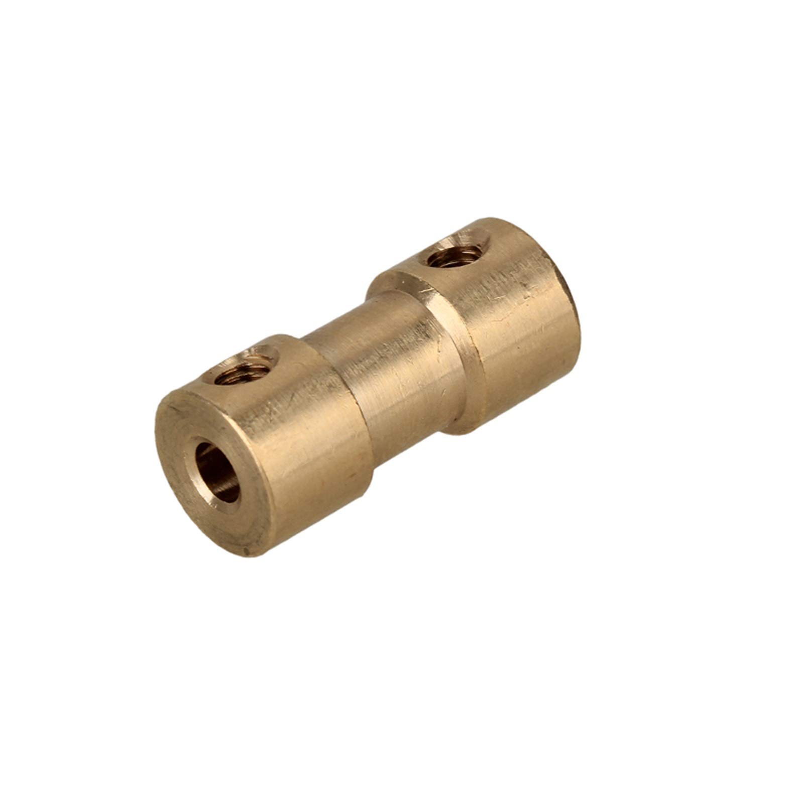 WAAZVXS Coupler 2mm/2.3mm/3mm/3.17mm/4mm/5mm/6/6.35mm Brass Rigid Shaft Coupling Compatible with Motor Transmission Connector with Screws Wrench(4mm to 6mm)