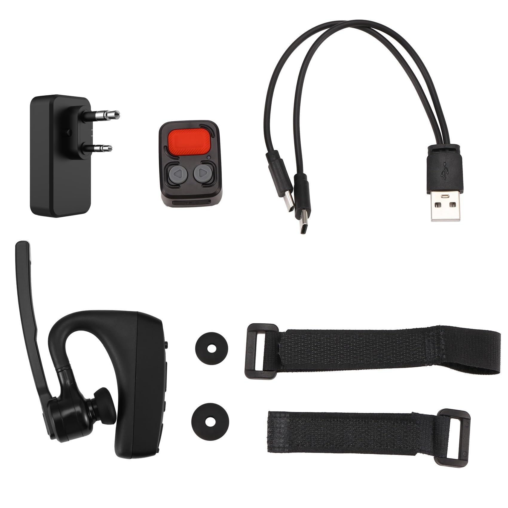 Écouteur Bluetooth Talkie-Walkie avec Adaptateur de Prise K Télécommande PTT sans Fil pour Hôtel-Restaurant