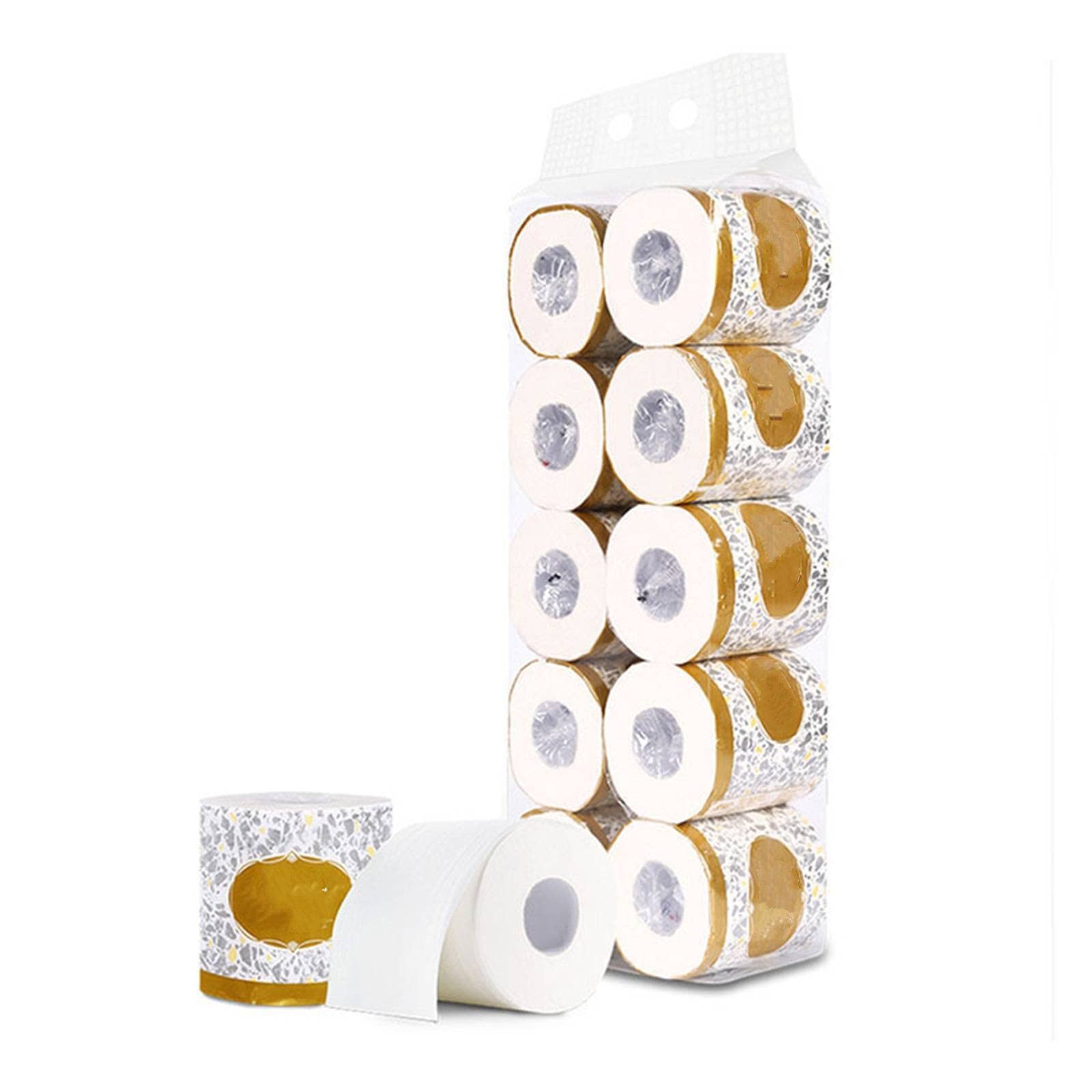 VSOLS 10 Rouleaux de 208 Feuilles/Papier Toilette de Roule (Color : White)