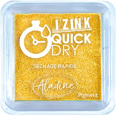 Aladine - Tinta Izink Quick Dry, amarillo, 5 x 5 cm