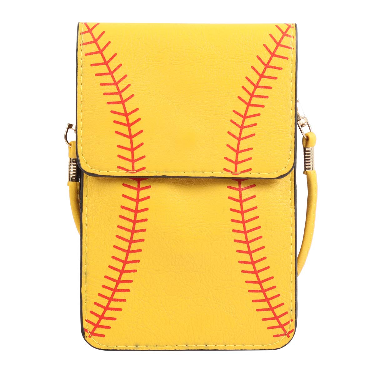 Small Travel Purse Pouch Bag - Crossbody Strap Wallet Smartphone Touchscreen Case Ball Sports Game, Animal, American Flag