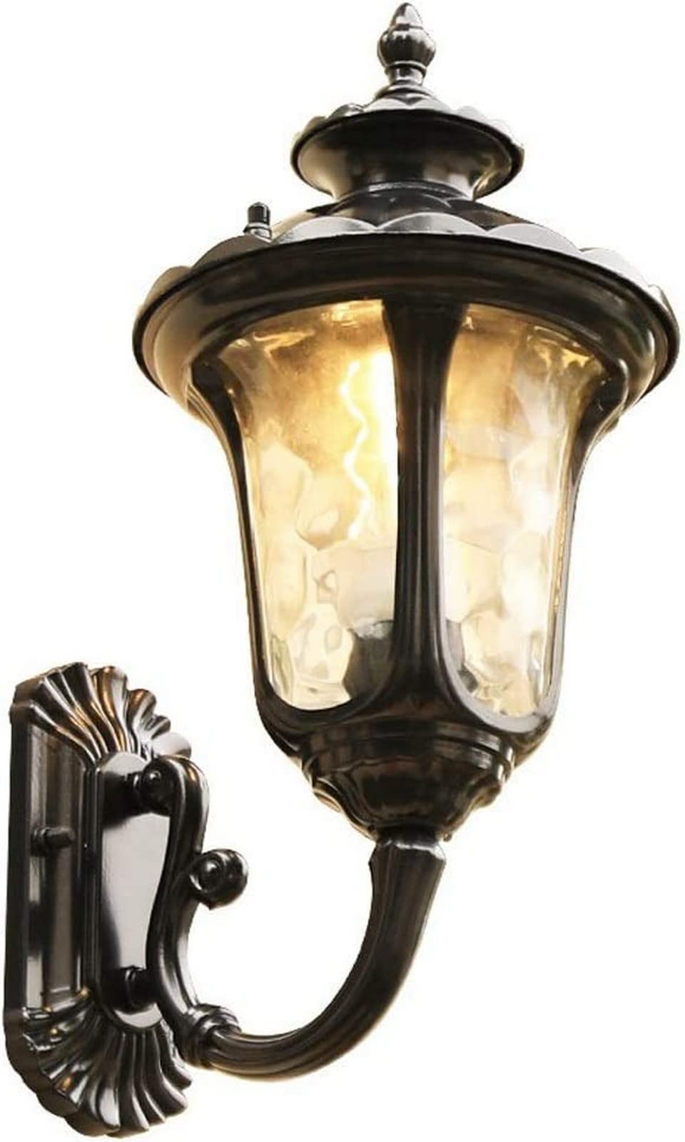 SXECAEPS Wall Lamps Sconces Garden Light Traditional Outdoor Waterproof Lamp Aluminum Bracket with Glass Shade Mount Sconce Villa Lighting E27