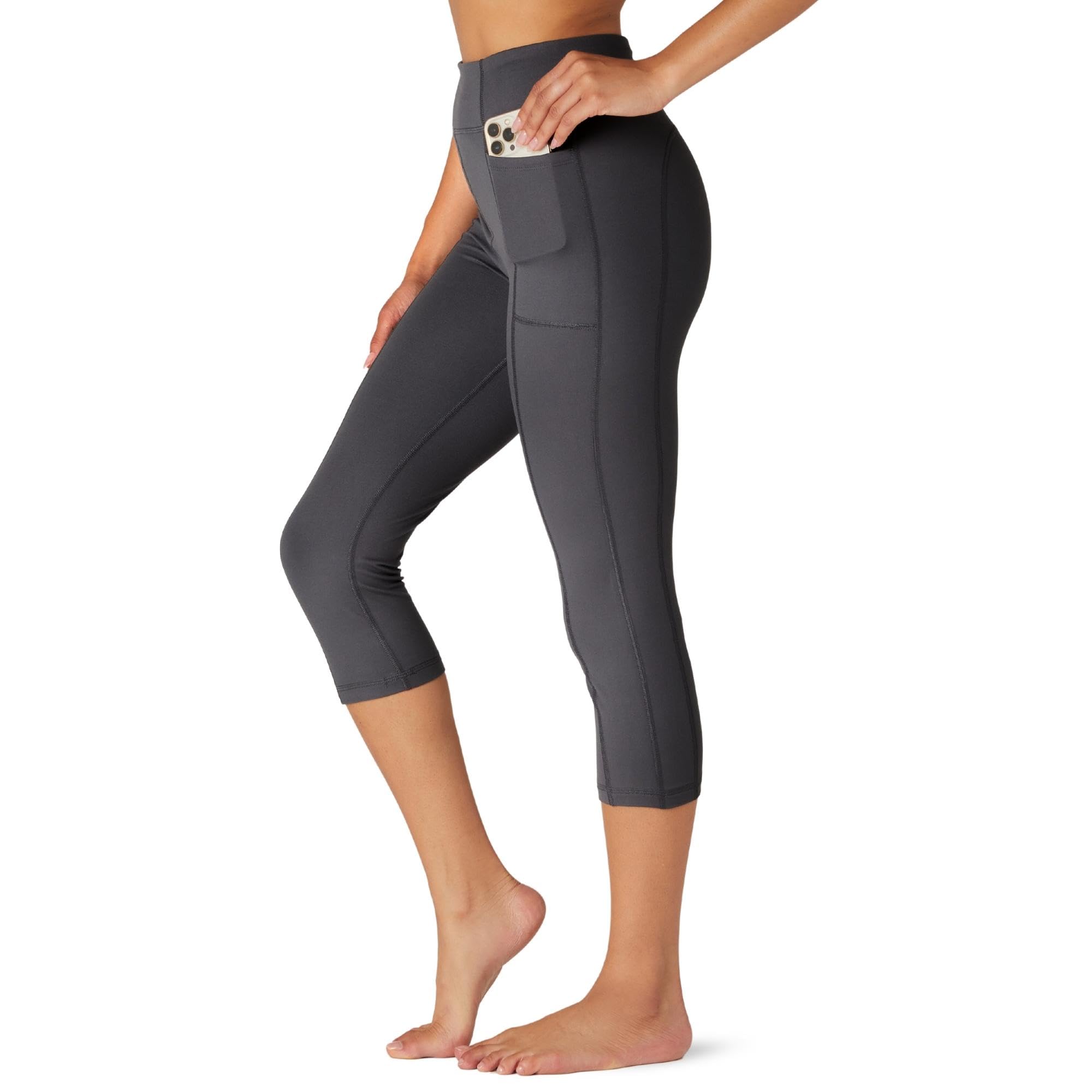 FM London High Waisted Leggings with Pockets - Buttery Soft Leggings for Women in Full Length & Capri Designs - Stretchy & Comfortable Suitably Worn as Yoga Pants or Gym Leggings