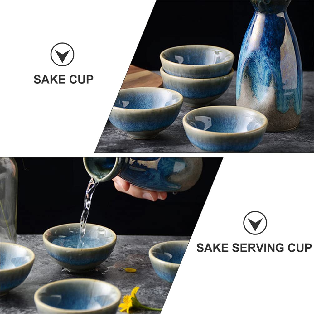 HEMOTON 1 Set Sake Cup Multi- Utilice Sake Step Step Sake Sake Pot Sirviendo Tazas (Color Surtido)