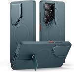 SURITCH for Samsung Galaxy S26 Phone Case, Magnetic Protective Cover with Camera Cover & Adjustable Metal Kickstand for Galaxy -Black