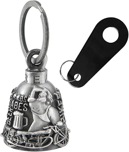 Campana de motocicleta colorida con gancho para motociclista, campanas de motociclista de buena suerte y accesorios para motocicletas, llavero para