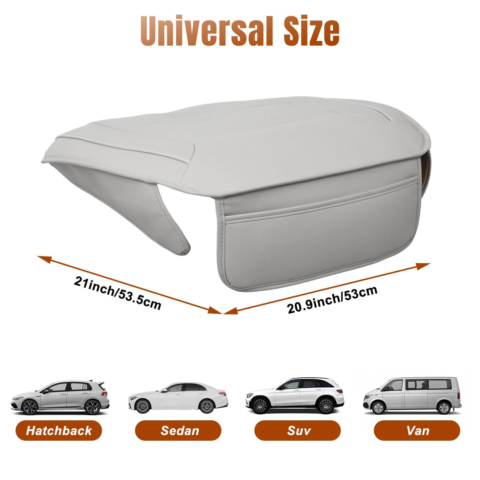 Housse De Siège Voiture PU Universelle Gris - Protection Siège Auto Avant 1 Pièce