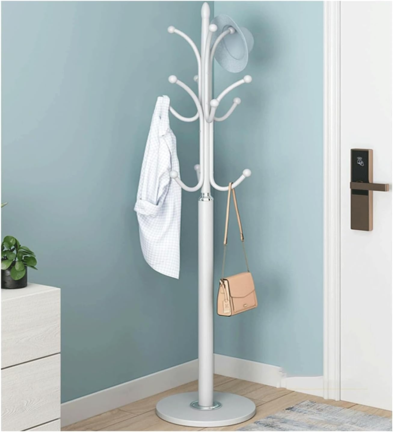 Porte-manteau en métal pour sacs parapluies et vêtements