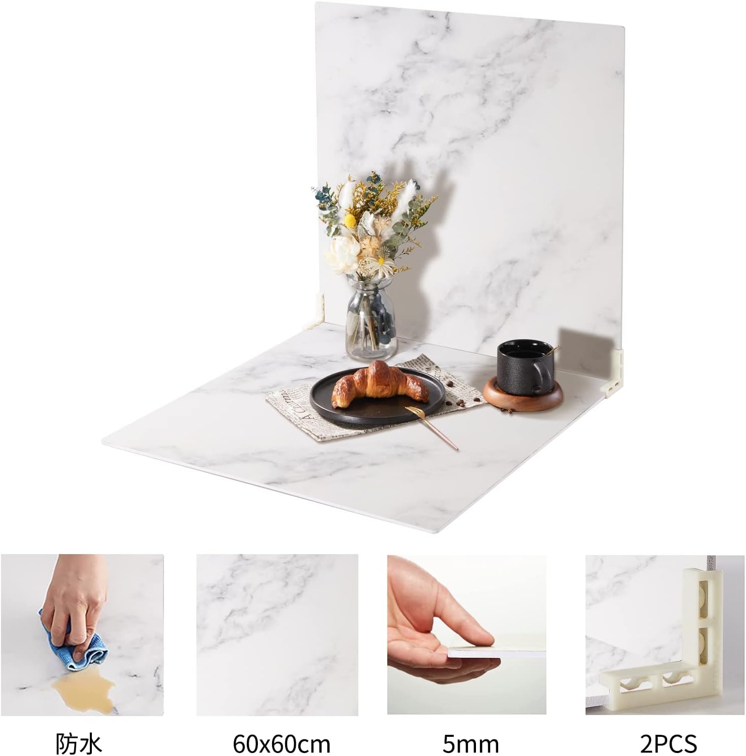 Amazon Beiyang 背景ボード撮影 背景 シート 2pcs 撮影 背景大理石写真 背景 シート 60x60cm 撮影 背景 ボード 大理石ボード 背景写真キット 防水と耐久性撮影用背景 大理石 プレート 撮影ボード 2ブラケット付きフラットレイ背景 撮影 小物 写真スタジオ撮影板製品背景