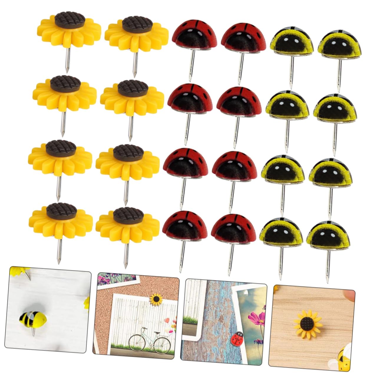 DOITOOL Chinchetas De Resina De Cartoon para Manualidades De Accesorios De Escritorio Coloridos Y para para Tableros Y 30 Piezas*4