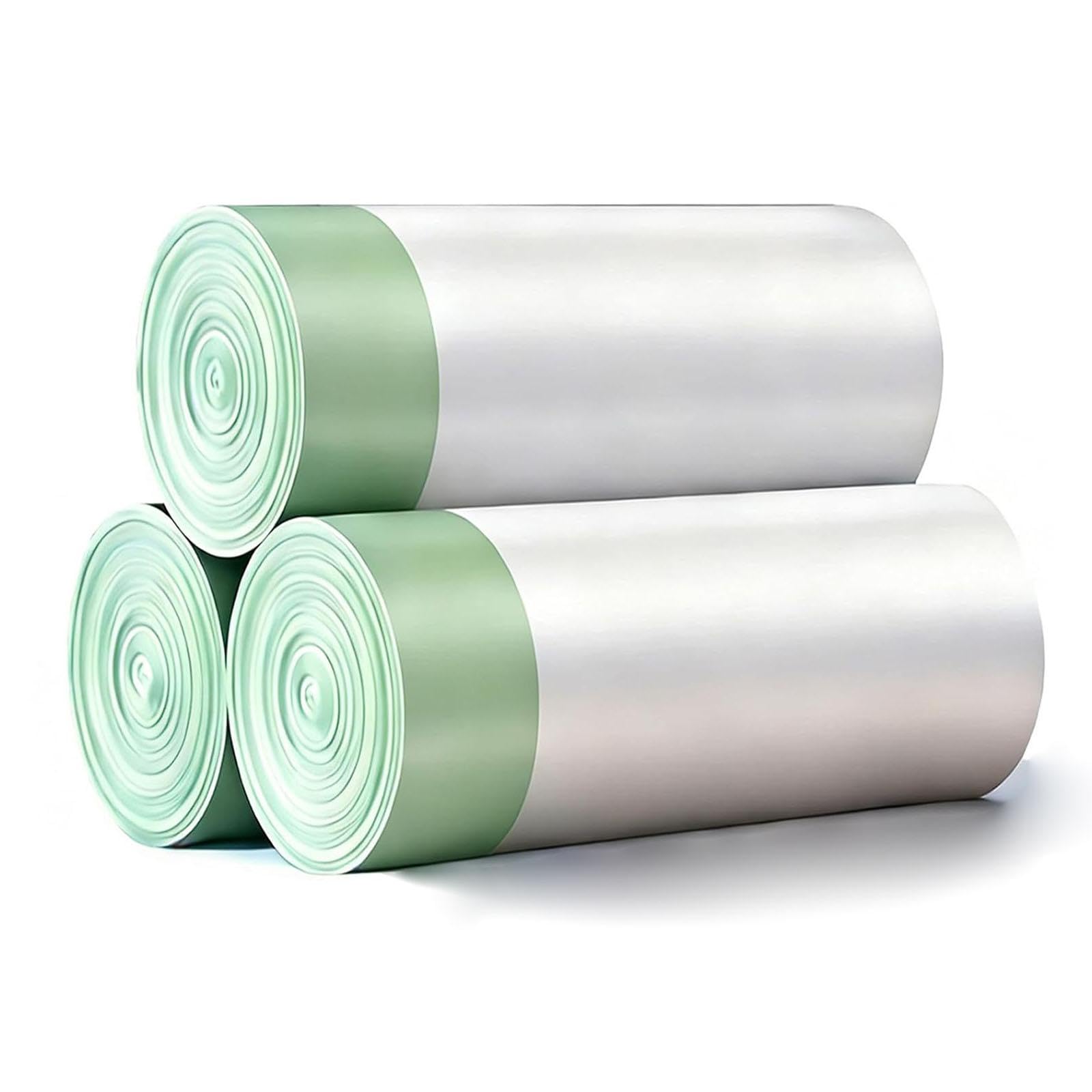 F Fityle 60 Bolsas para de Gatos y excrementos de Perro, portátiles, para pasillos, Paseos y Viajes al Libre, Cordón Verde