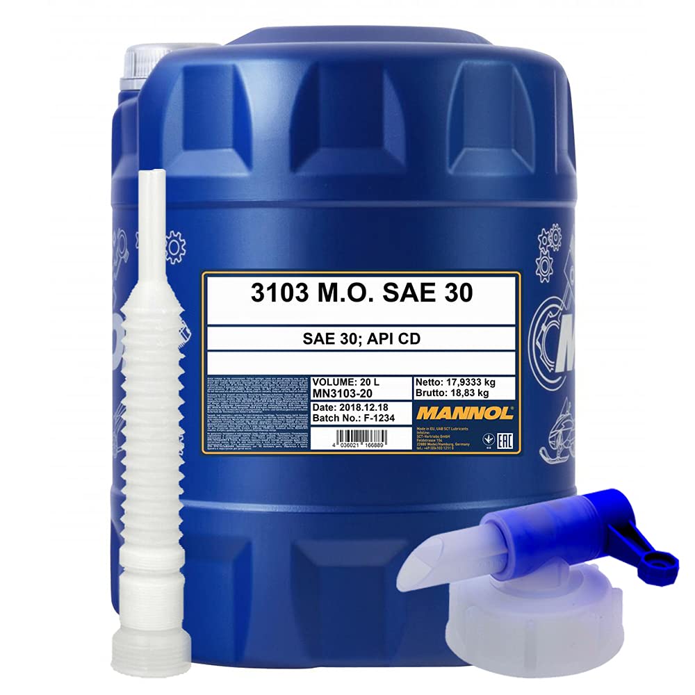 20 Liter, MANNOL 3103 M.O. SAE 30 Einbereichsmotoröl