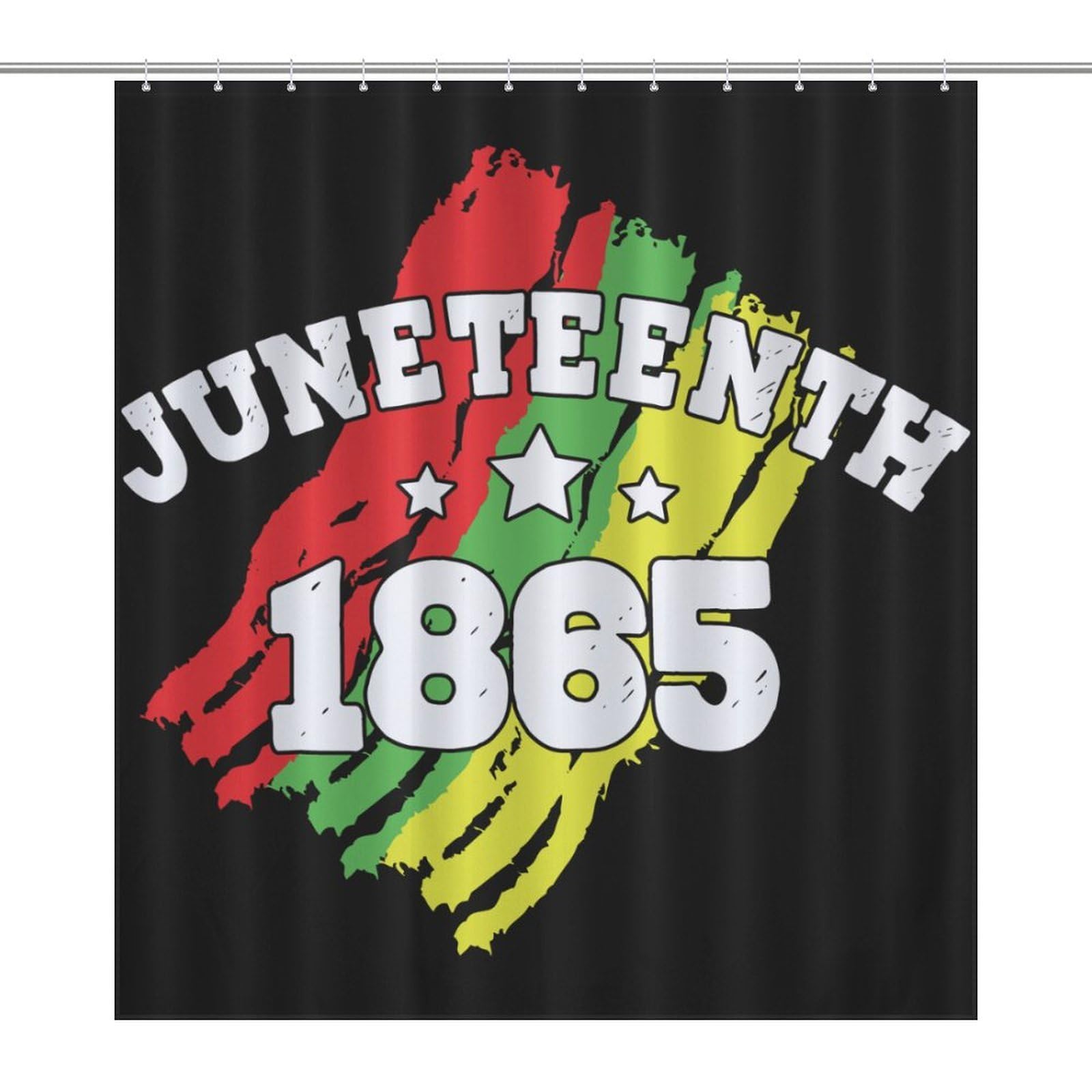 Oudrspo Juneteenth Black History Month Shower Curtain Modern Bath Curtain Bathroom Decor Set with 12 Hooks 60 X 72 Inch