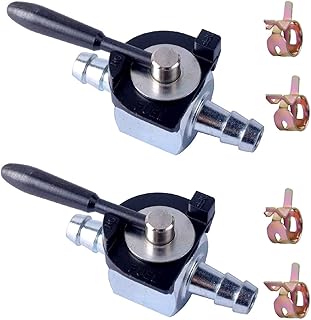 Fuel Shut Off Valve 1/4 Inch Line (Pack of 2) Compatible with 180 Degree Oregon 07-403 07403 Scag 48568 Sunbelt B1SB868 Heavy-Duty Inline Cut Petcock Diesel Petrol Gas Shut Off Valve