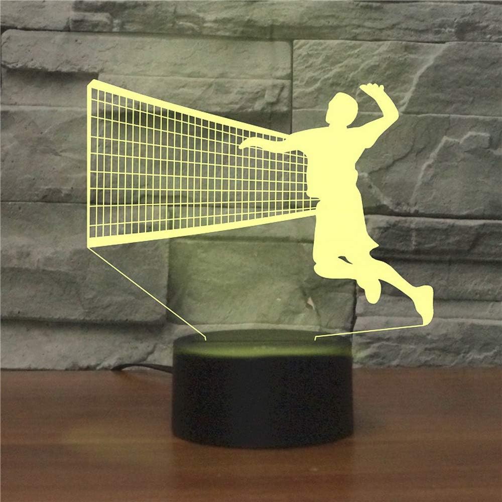 Volleyball 3D Visual Night Light Toys,16 Colours Change Smart Touch & Remote Control,Home Decor LED Bedside Table Desk Lamp,Christmas Birthday Gift for Girls Boys Kids Adults Friends & Family