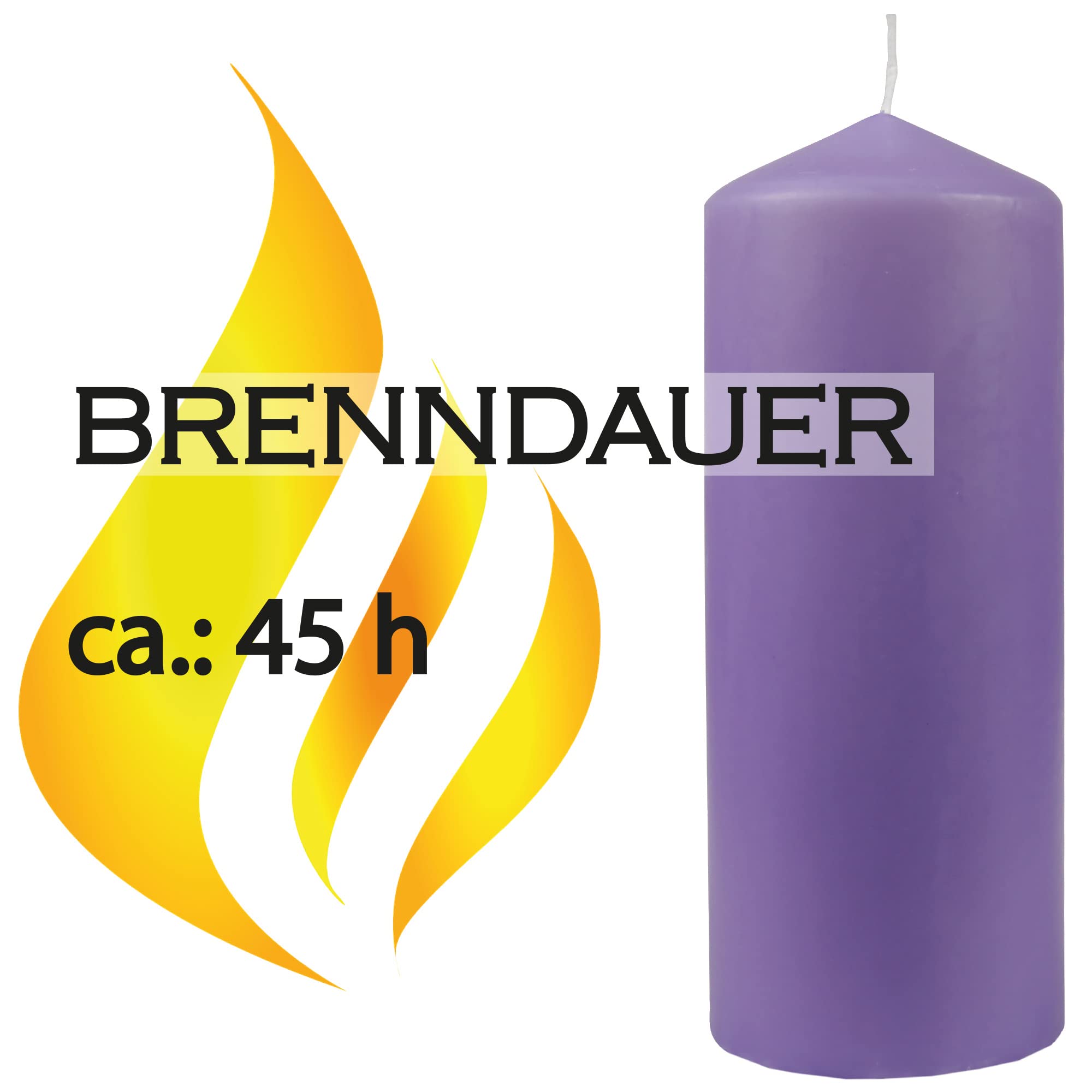 HS Candle Lot De 3 Bougies Pilier 8cm X 8cm Ocre - Longue Durée Combustion Fabriquées En UE
