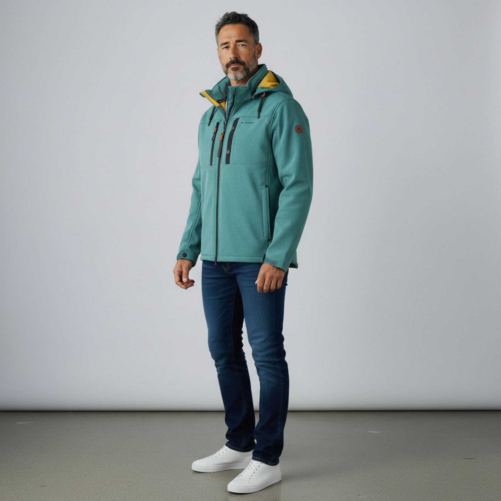 Dry Fashion Herren Softshelljacke Usedom - Jacke in Anthrazit, Größe S | Atmungsaktiv & wetterfest, 3-Lagen-Softshell, Abnehmbare Kapuze, Zwei-Wege-Reißverschluss, Saum und Armbündchen verstellbar