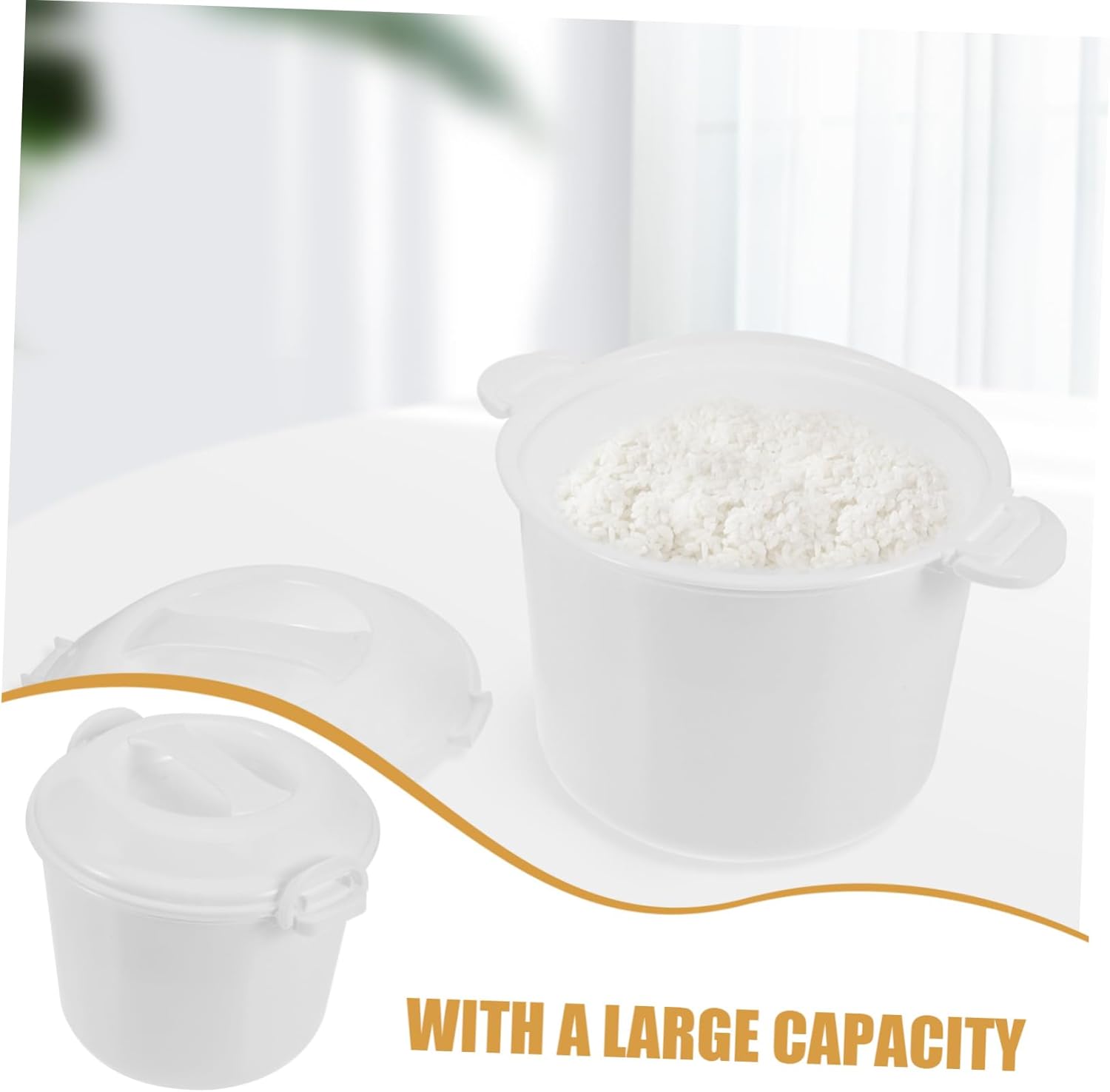 Microwave Rice Cooker with Lid Portable Multifunctional Steamer Tray Plastic Container for Healthy Cooking and Convenient Meal Prep at Home