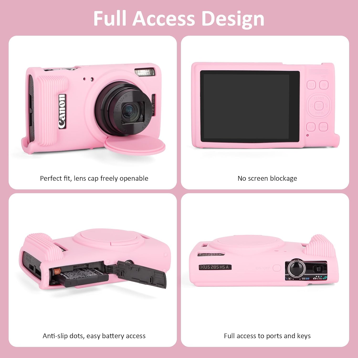 VOVMOEYA Case for Canon Powershot ELPH 360 HS/IXY 650/IXUS 285 HS-Pink image 5