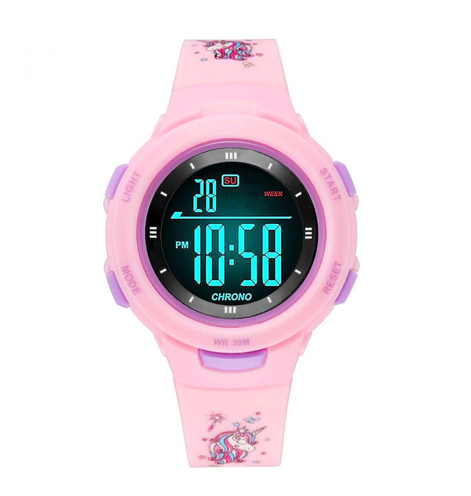 Time Up Digital Dial Big Size,Alarm With Sound,Colorful Glowing Light & Waterproof Silicone Watch For Boys & Girls (Age:5-15 Years)-Det17L-X (Red Strip) (B0D1KV7B61) Amazon Price History, Amazon Price Tracker