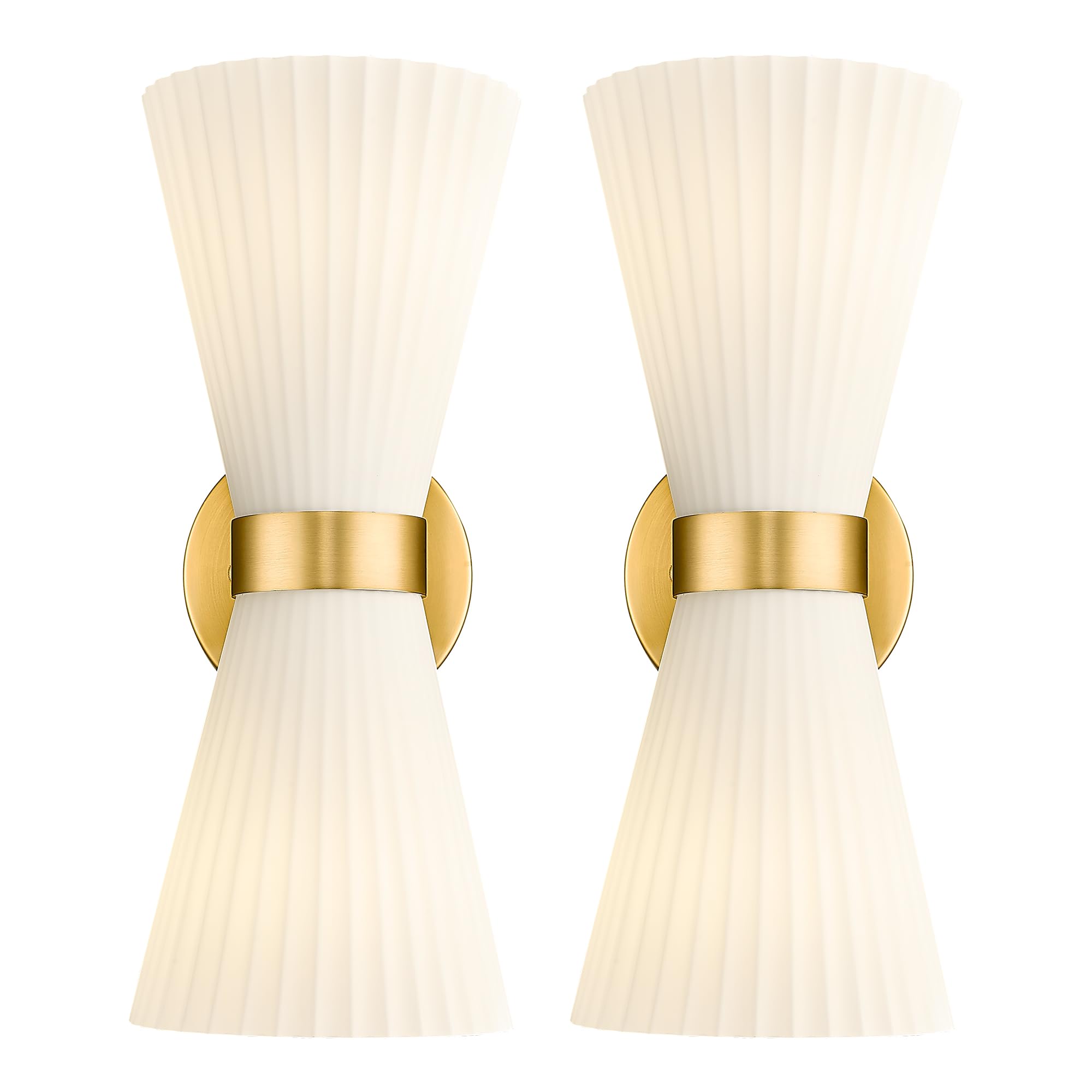 Photo 1 of HWH 2-Light Wall Sconce Set, Brushed Gold Vanity Light