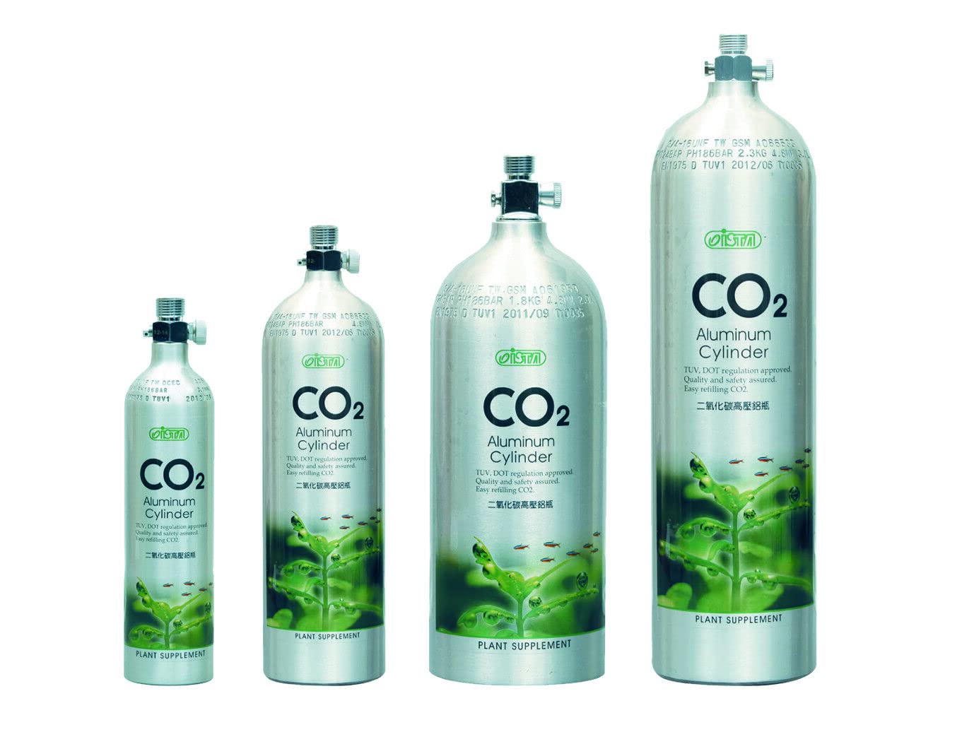 Finest-Filters Ista CO2 Refillable Cylinder Carbon Dioxide for Planted Aquarium Aquascape (3 Litre)