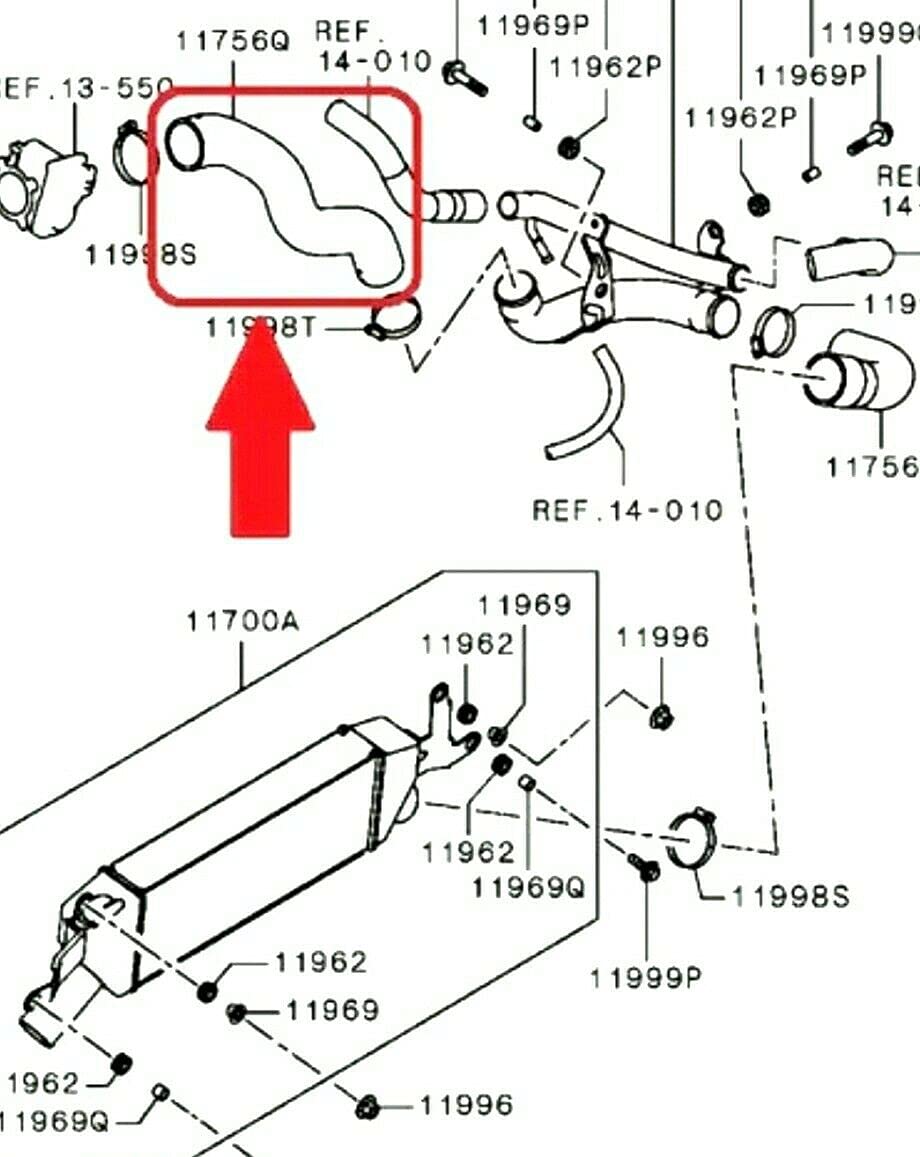 1505A537 11756Q - Manguera turbo para aire de carga compatible con Mitsu bishi Outlander ASX LANCER 1.8 2.0 2.2 DI-D