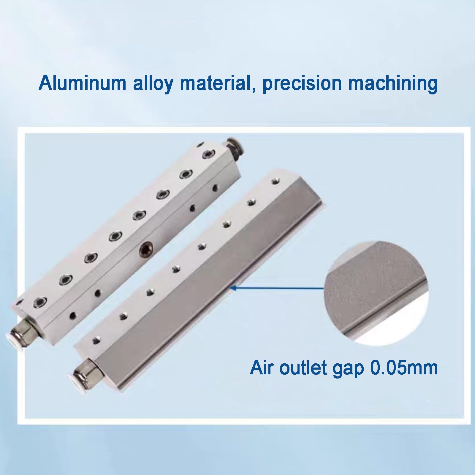 Soplador de cuchillo de aire, hoja de enfriamiento de secado de aire para producción industrial, herramienta de eliminación de polvo de aleación de aluminio, espacio de salida de 0.05 mm, compatible