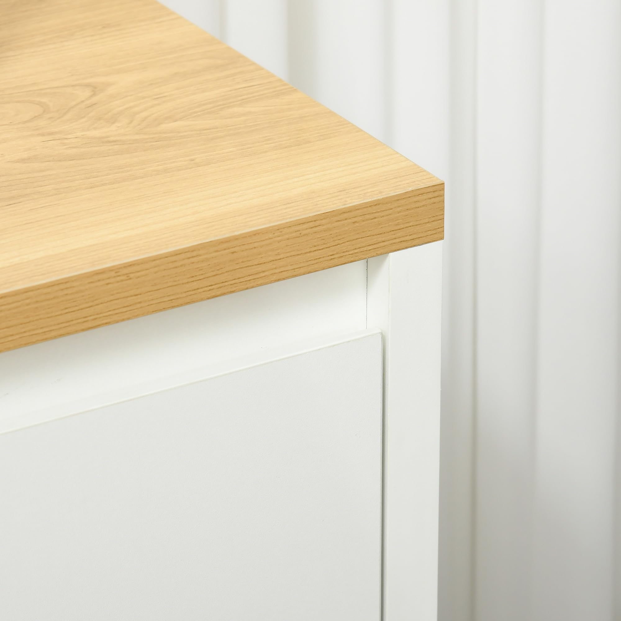 HOMCOM Aparador de Salón Armario de Almacenamiento Mueble Auxiliar de Cocina con 3 Puertas y Estantes Ajustables para Comedor Entrada 120x37x75 cm Blanco