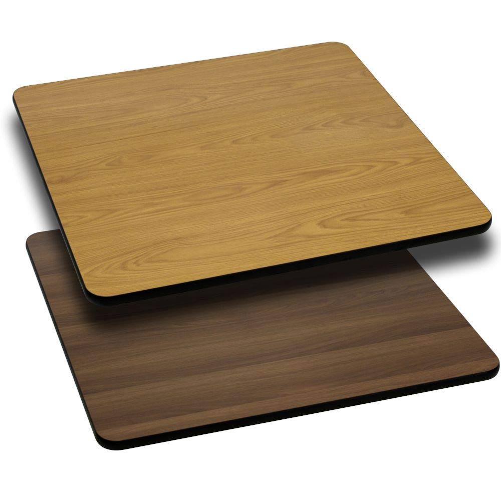 Photo 1 of Flash Furniture 36'' Square Table Top with Natural or Walnut Reversible Laminate Top Natural/Walnut 36 in Square Reversible Laminate