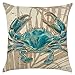 Polyester Throw Pillow Case,Mediterranean Style Decorative Square Cushion Cover (Cover Only,No Insert) (18x18 inch/ 45x45cm,6 Pack Sea Theme 1)