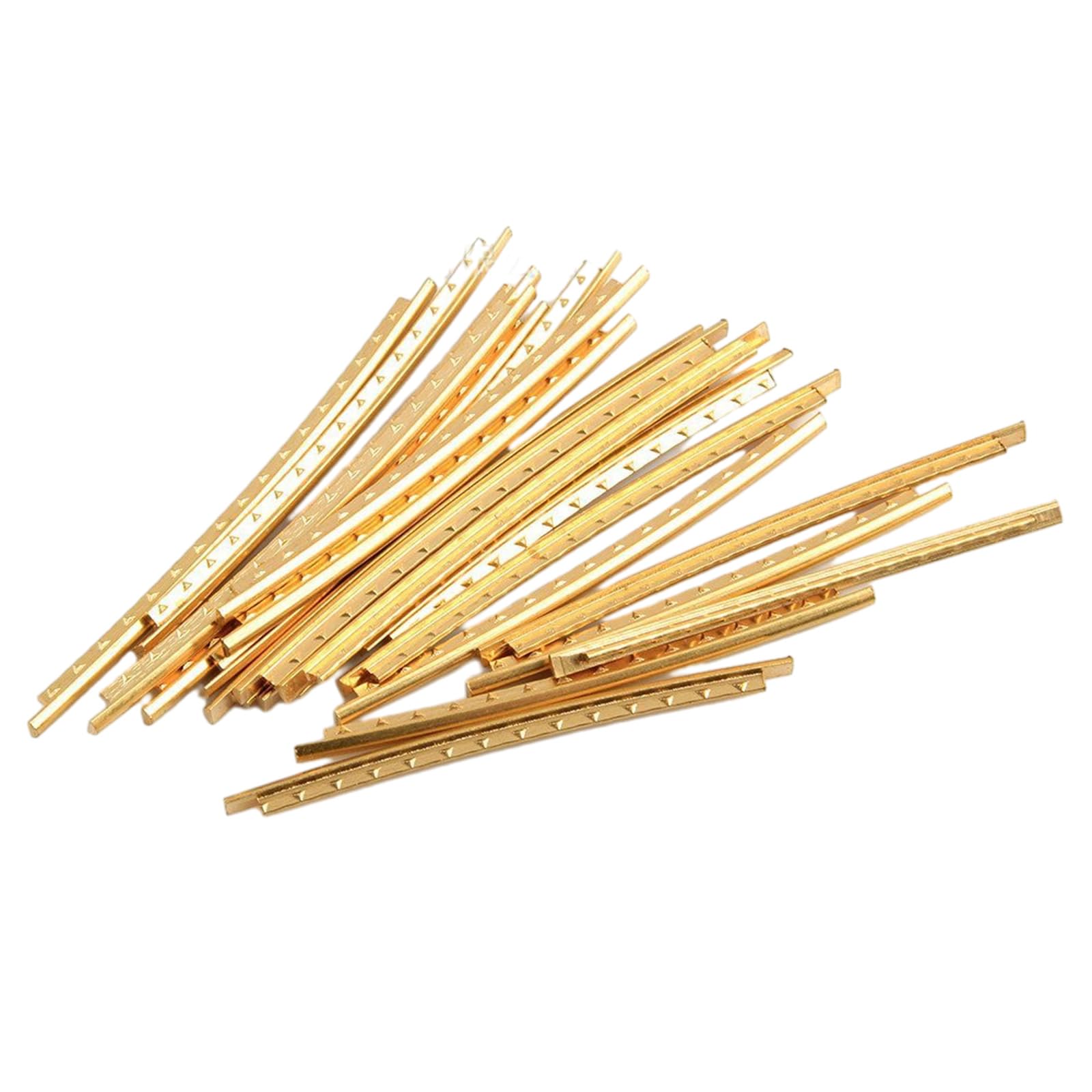 YS0911 20Pcs/set Guitar Fret Wire 2.2mm 2.0mm 19 Frets 22 Frets Brass Fretwire Sets For Guitar Bass Fingerboard Replacements Guitar Fret Wire Set