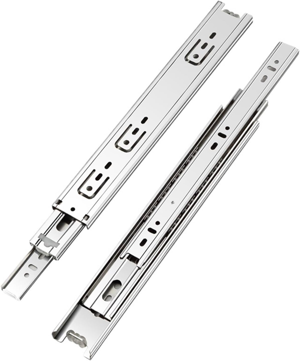 Stainless Steel Drawer Slide Rail - Full Extension 3-Section Guide for Cabinets(75cm)