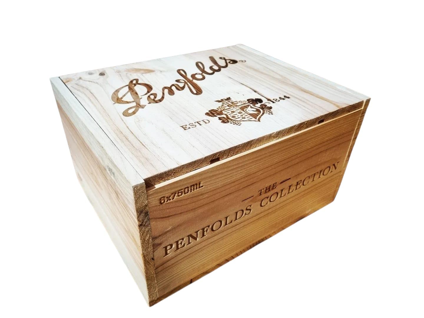 Penfolds - Traditional AUSTRALIAN WOODEN WINE Box/Crate/Storage unit (6 bottle size) with lid