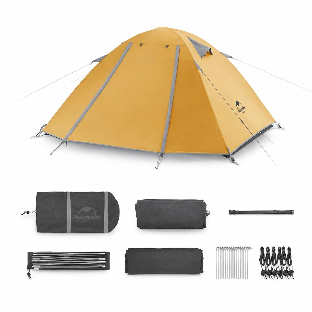 calandis naturehike 3-person outdoor camping tent uv protection waterproof portable fallen leaf yellow