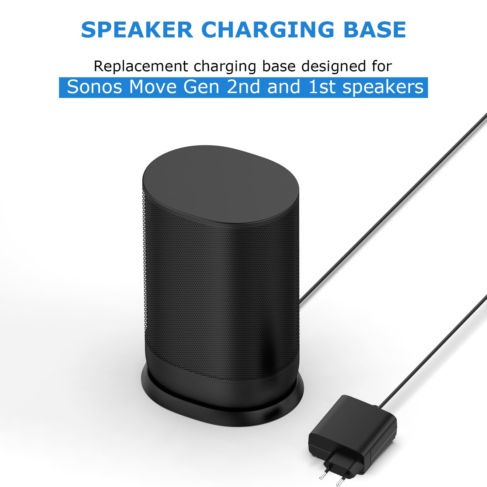 Base di Ricarica per Move, Dock per Cavo di Ricarica con Adattatore CA da 45 W, Adattatore Sostitutivo per Stazione Base per Dock di Ricarica per Move Gen 2nd e 1st (Spina