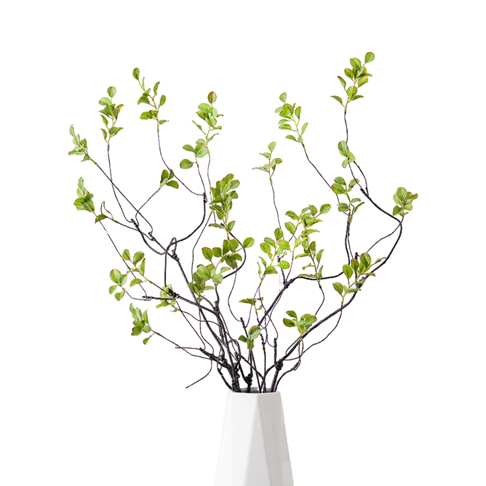 Yongyann 4Pcs Faux Decoration Twigs for Vases, Tall 90cm + Short 57cm Artificial Greenery Stems, Home Arranging Accessories, Mixed Height Fake Foliage Leaves for Office Wedding Decor