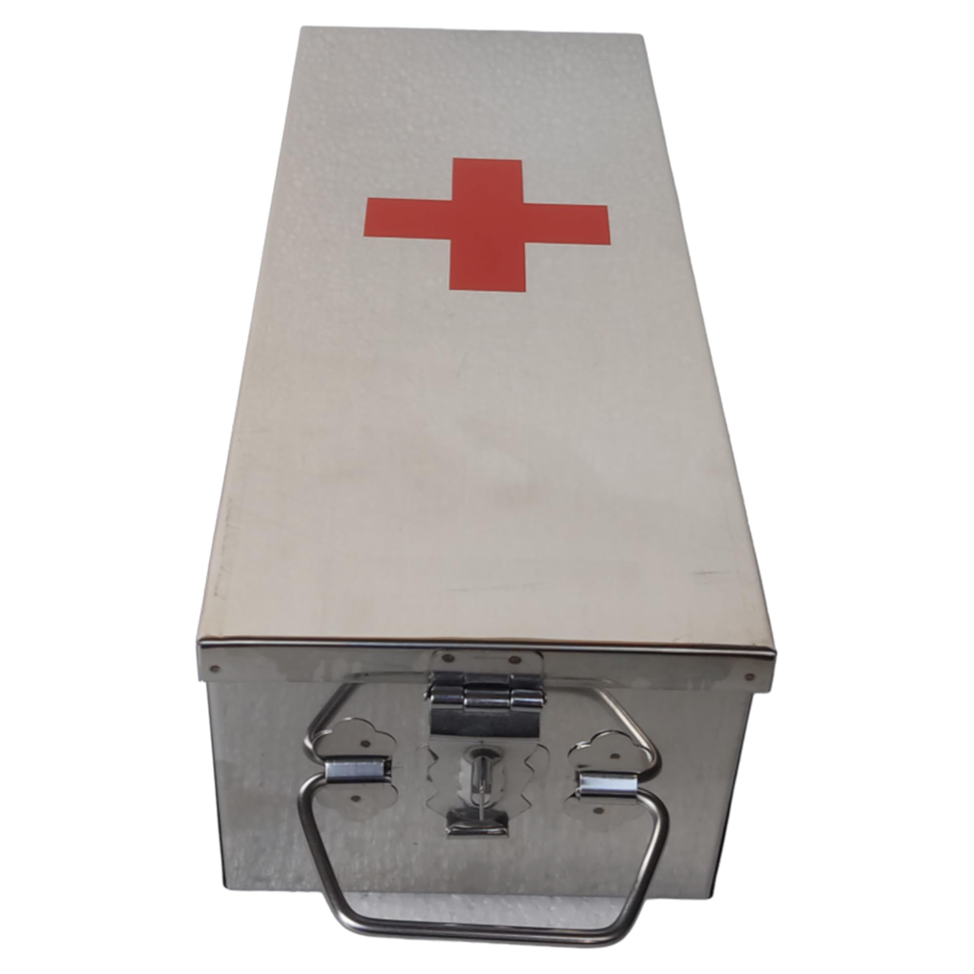 Stainless Steel Rectangular (Empty) Medicines Storage/First Aid Box For all use (Silver, L-27 CM, W-11.25 CM, H-8.5 CM, 10 Inch Box-image-15