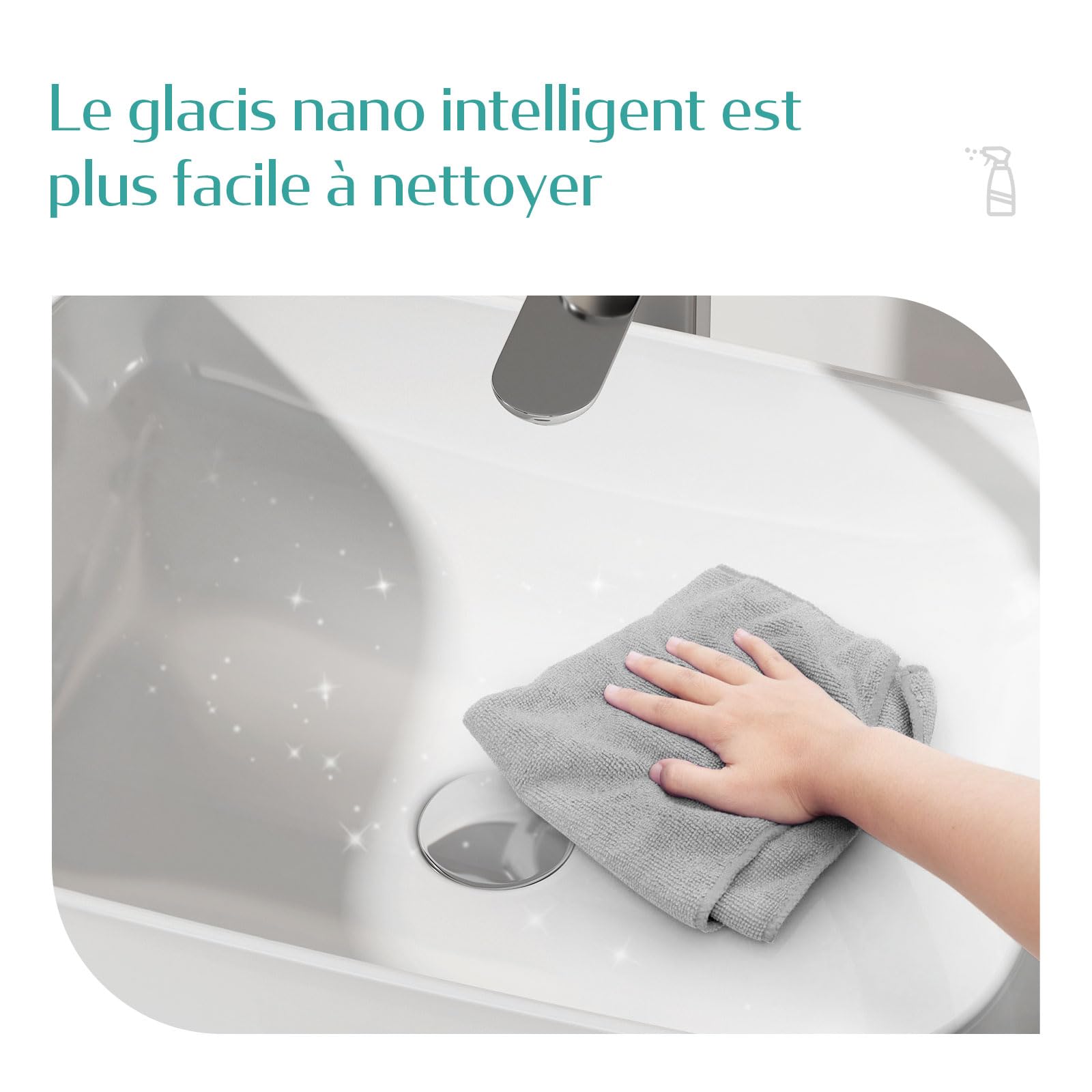 EMKE Lavabo à Poser Rectangulaire 61 × 38 × 15 cm, Vasque pour WC Invités, Bassin à poser en céramique pour lavabo, lavabo de salle de bain,Blanc