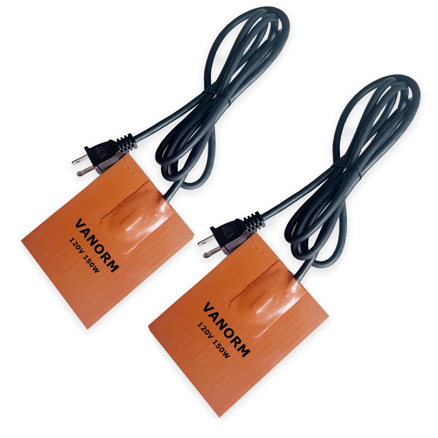 VANORM Silicone Heater Pad Car Battery Silicone Heating Pad Engine Block Heater Pad Oil Pan Heater Pad - Self-Adhesive (Power x Quantity, 150W x 2pcs)