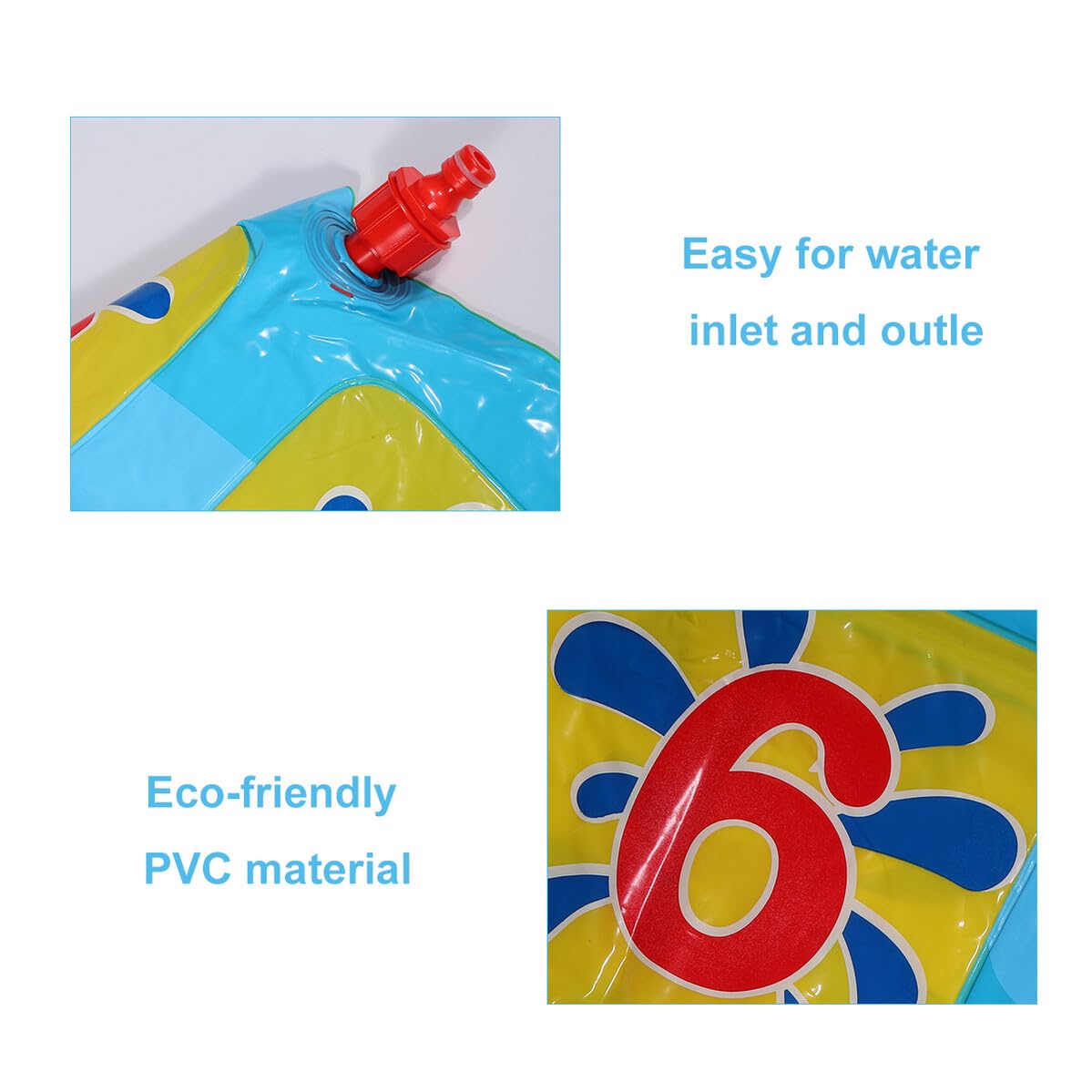 Gatuida 1 Unidad Colchoneta Inflable Rociador de Agua para Niños, Alfombra de Juego Exterior Números del 1 al 9, Adecuado para Piscina, Playa y Actividades Acuáticas de Verano