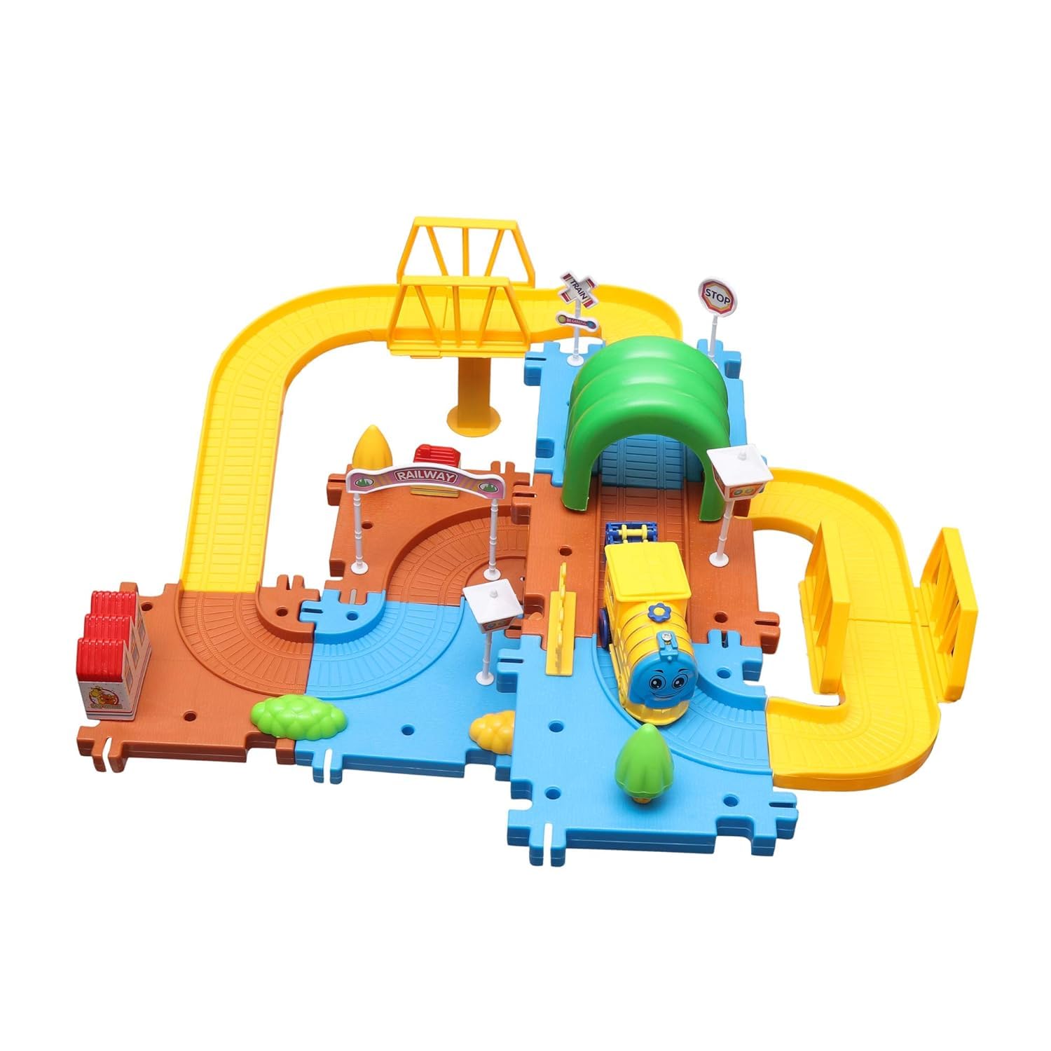Webby Classic Toy Train Set with Track | Battery Operated Railway Set | Rakhi/Raksha Bandhan/Birthday Gift for Boys & Girls| Train Set with DIY Railway Tracks for Kids (31 Pieces) - Image 7 thumbnail