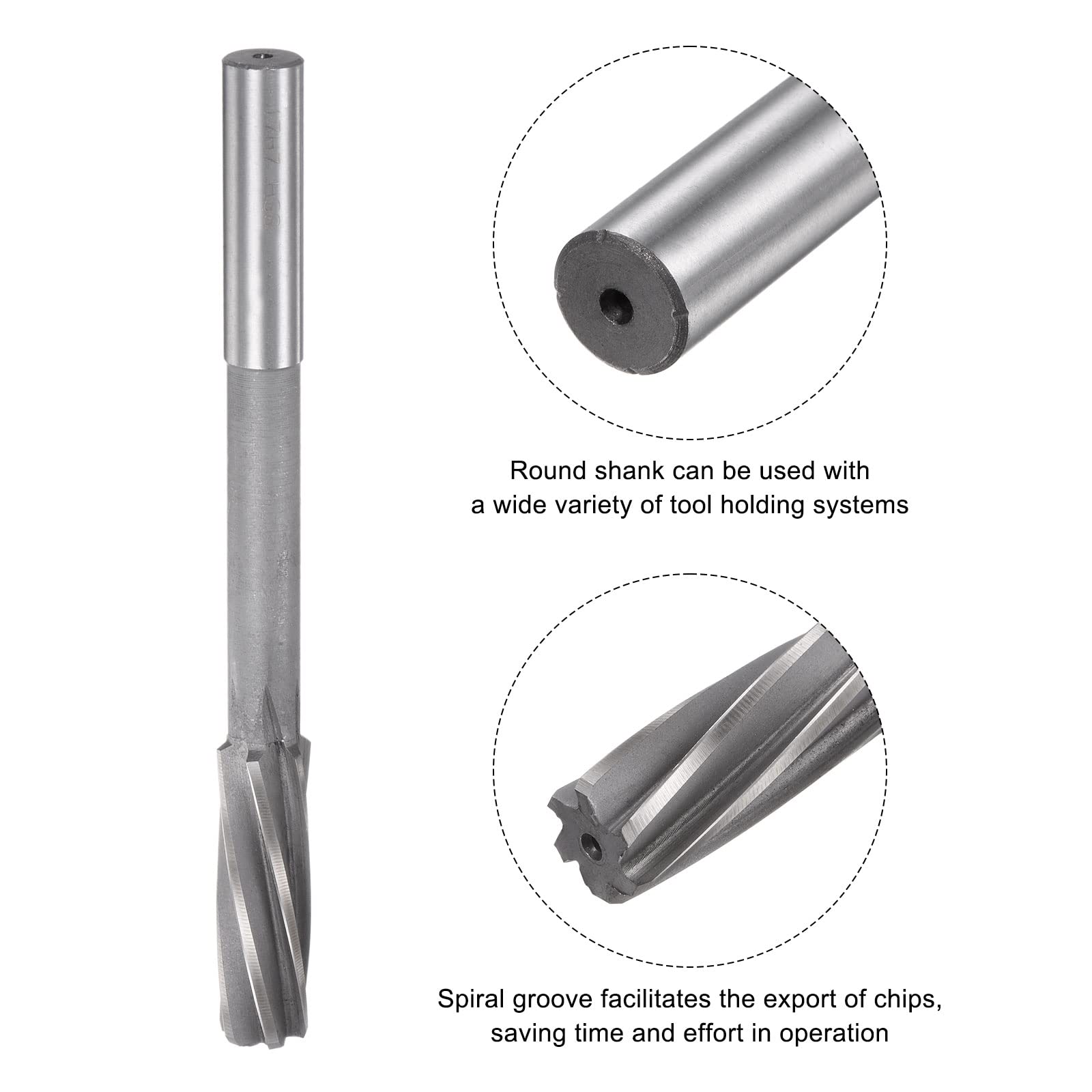 uxcell Chucking Alesatori, 17mm H7 4241 Ad Alta Velocità Acciaio Spirale Flauti Tornio Macchina Alesatore Fresa