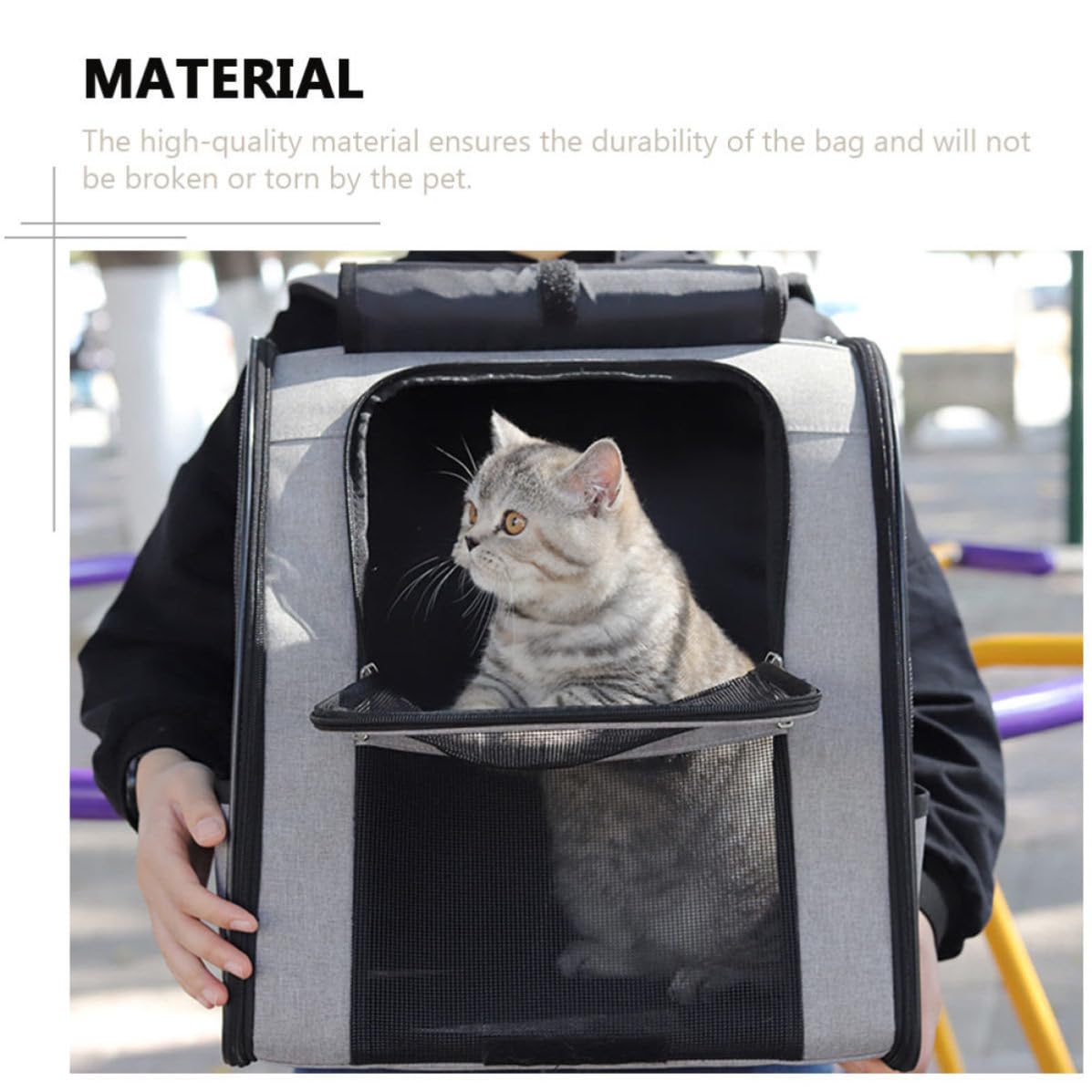 Katzenrucksack mit Doppelten Schultergurten, Verstellbar, Atmungsaktiv